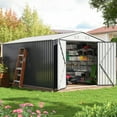 thumbnail image 1 of NETAJE 8x12 FT Outdoor Metal Storage Shed with Updated Frame Structure and Lockable Doors,Garden Shed for Backyard,Garden,Patio,Lawn, 1 of 8