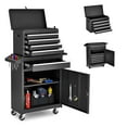 thumbnail image 1 of NETAJE Metal Tool Chest, 2 in 1 Steel Rolling Tool Box & Cabinet On Wheels for Garage, Detachable Top Tool Box and Lockable Wheels Metal Tool Cart for Garage, 5-Drawer, Black, 1 of 7