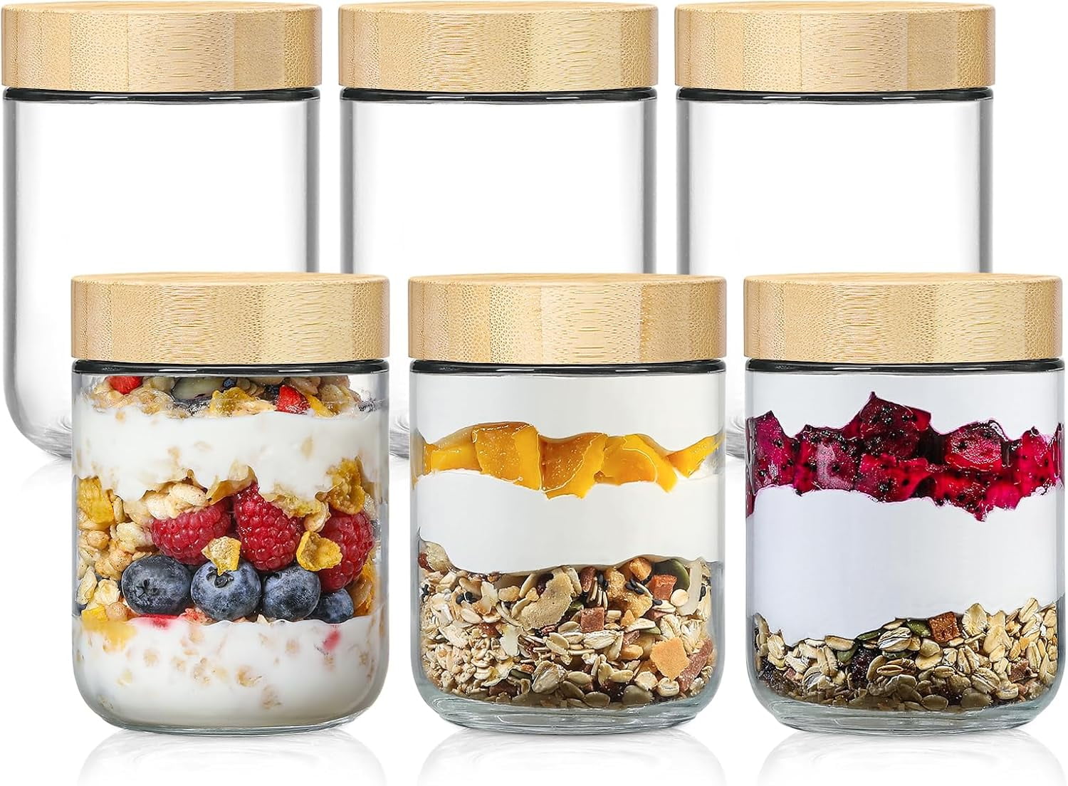O 3Pcs Glass Jars With Airtight Seal Ball Cork Lid Clear Cookie Jars