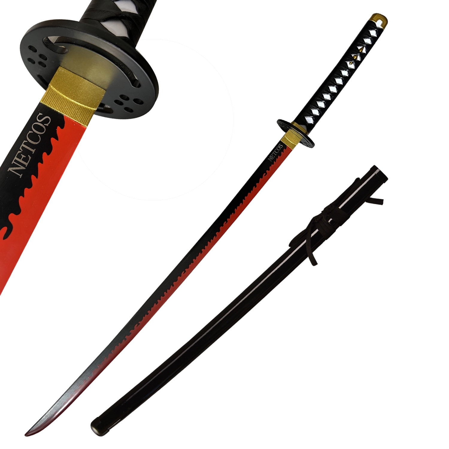 NETCOS Game Fate/Grand Order:FGO,Senji Muramasa Cosplay Weapon Sword,Stainless  Steel,Alterego,Red 