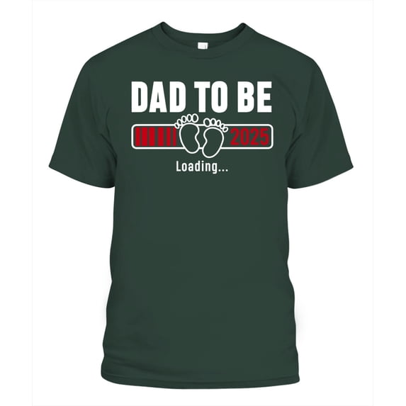 NETECOM Dad to Be 2025 T-Shirt, Funny New Father Pregnancy Announcement Tee, Baby Loading Graphic Shirt, S-5XL