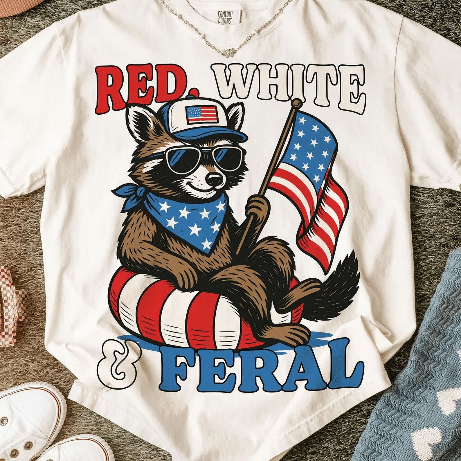 T-shirt Thrasher Graphic Raccoon - Motif Raton Laveur Drôle, Coupe Unisexe, Coton épais, Neuf Avec étiquette