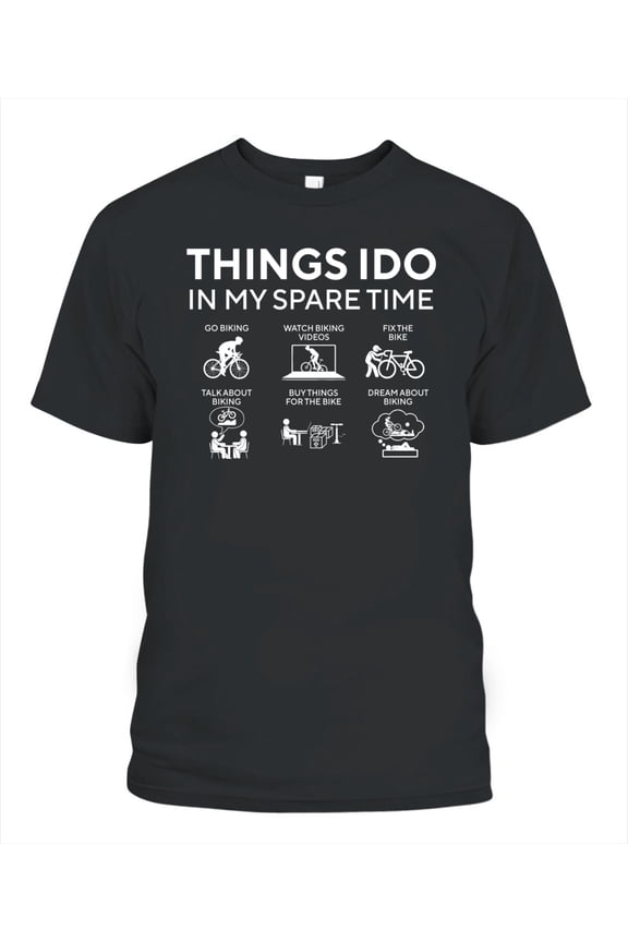 NETECOM Things I Do in My Spare Time Biking T-Shirt, Funny Cyclist Graphic Tee for Bike Lovers, Gift for Men Who Ride, S-5XL