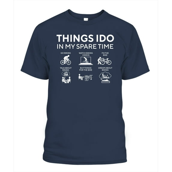 NETECOM Things I Do in My Spare Time Biking T-Shirt, Funny Cyclist Graphic Tee for Bike Lovers, Gift for Men Who Ride, S-5XL