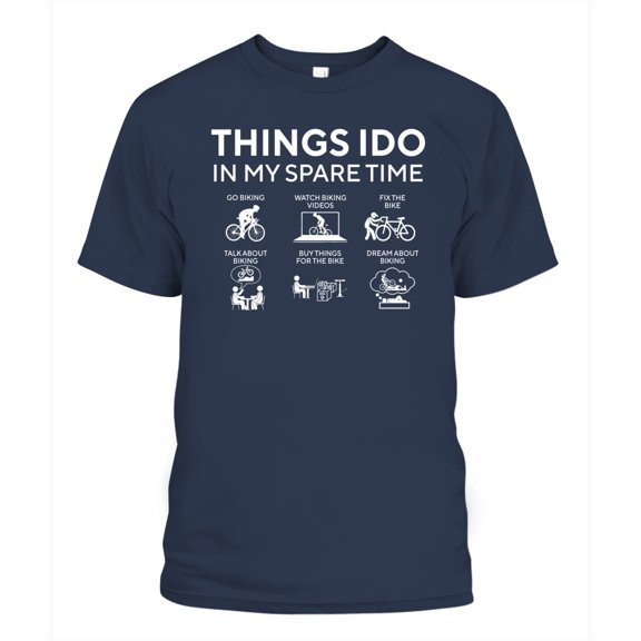 NETECOM Things I Do in My Spare Time Biking T-Shirt, Funny Cyclist Graphic Tee for Bike Lovers, Gift for Men Who Ride, S-5XL