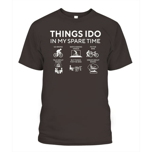 NETECOM Things I Do in My Spare Time Biking T-Shirt, Funny Cyclist Graphic Tee for Bike Lovers, Gift for Men Who Ride, S-5XL