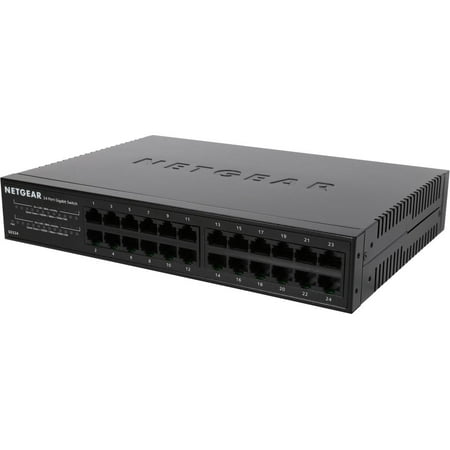 NETGEAR - 24-Port 10/100/1000 Mbps Gigabit Unmanaged Switch - Black