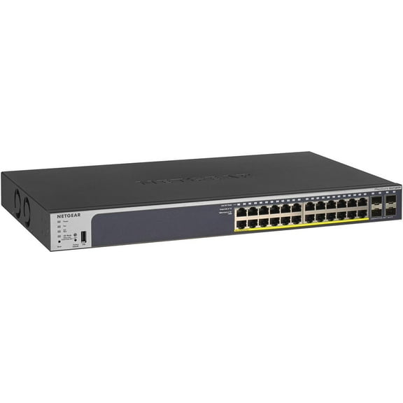 Netgear 24-Port Gigabit PoE+ Smart Managed Pro Switch with 4 SFP Ports (190W)