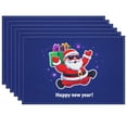 thumbnail image 1 of Christmas Placemat - Santa Claus with Glasses and Hat Stylish Santa Claus Durable Modern Christmas Decor Cartoon Style Christmas Ornaments - 17.7x13inch, 1 of 5