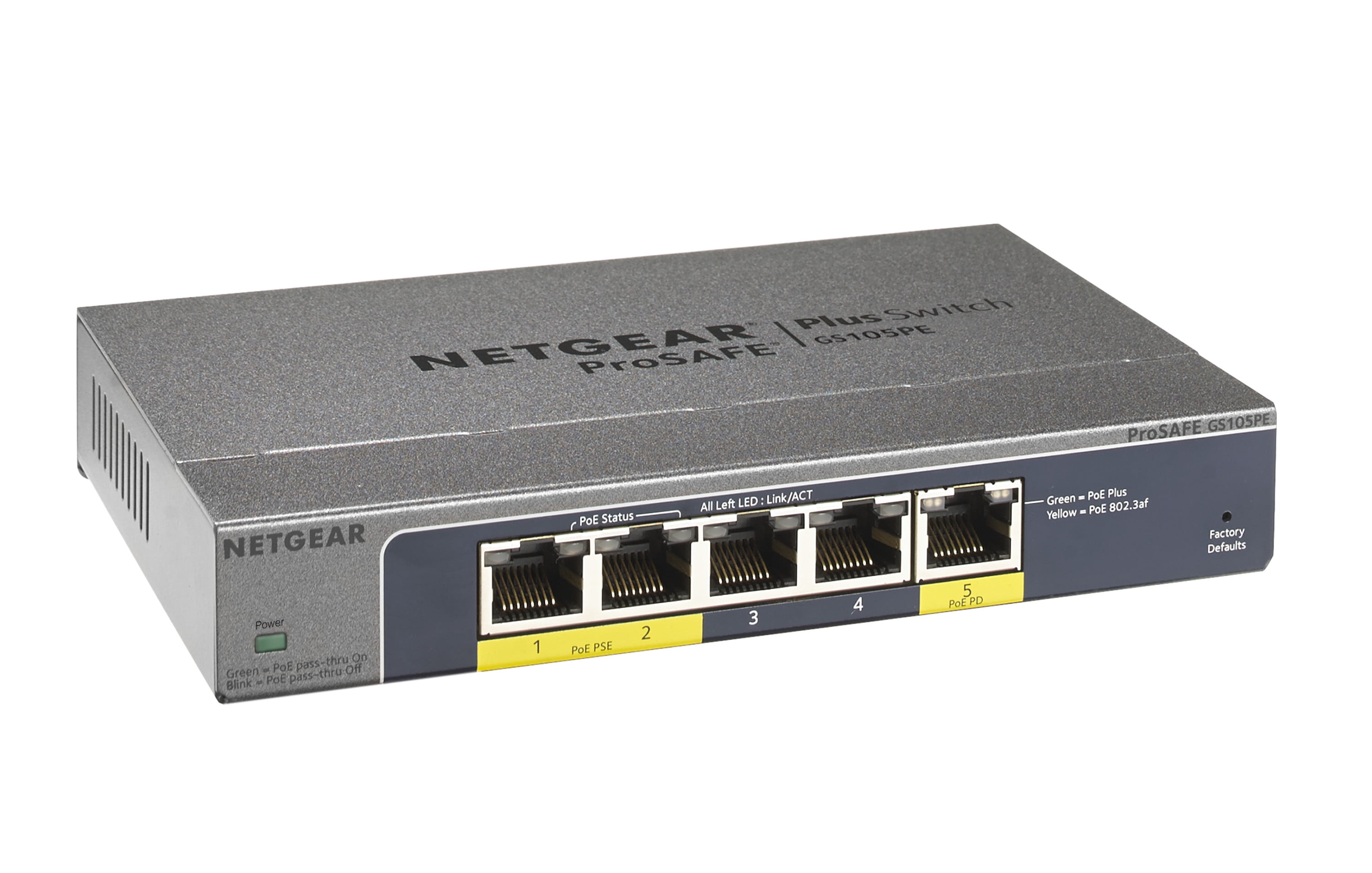 NETGEAR 5-Port Gigabit Ethernet Smart Managed Plus PoE Switch, Black