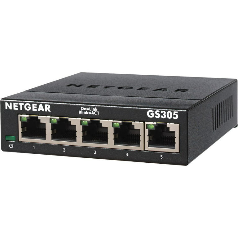 NETGEAR 5-Port Gigabit Ethernet Unmanaged Switch (GS305) - Desktop, Sturdy  Metal Fanless Housing 