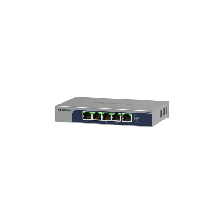 NETGEAR 5-Port Multi-Gigabit Ethernet Unmanaged Network Switch (MS105) -  with 5 x 1G/2.5G, Desktop or Wall Mount, and Limited Lifetime Protection 