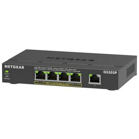 NETGEAR 5-Port PoE Gigabit Ethernet Unmanaged Switch (GS305P-300NAS)