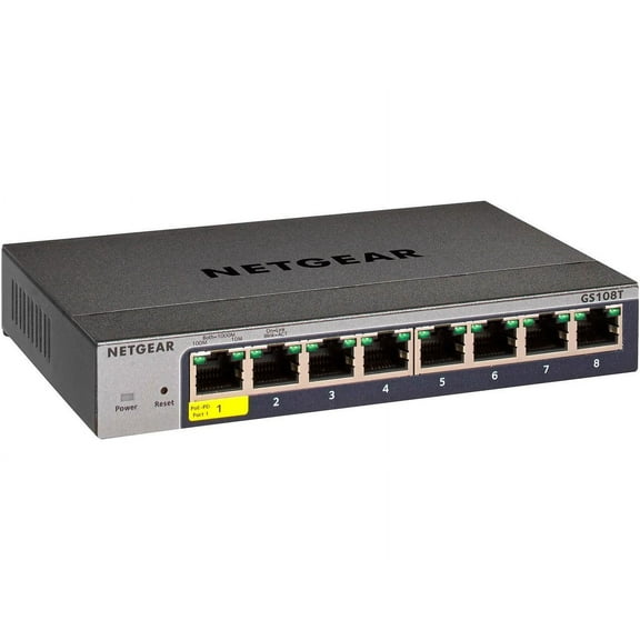 Netgear 8-Port Gigabit Smart Managed Pro Switch, GS108T-300NAS