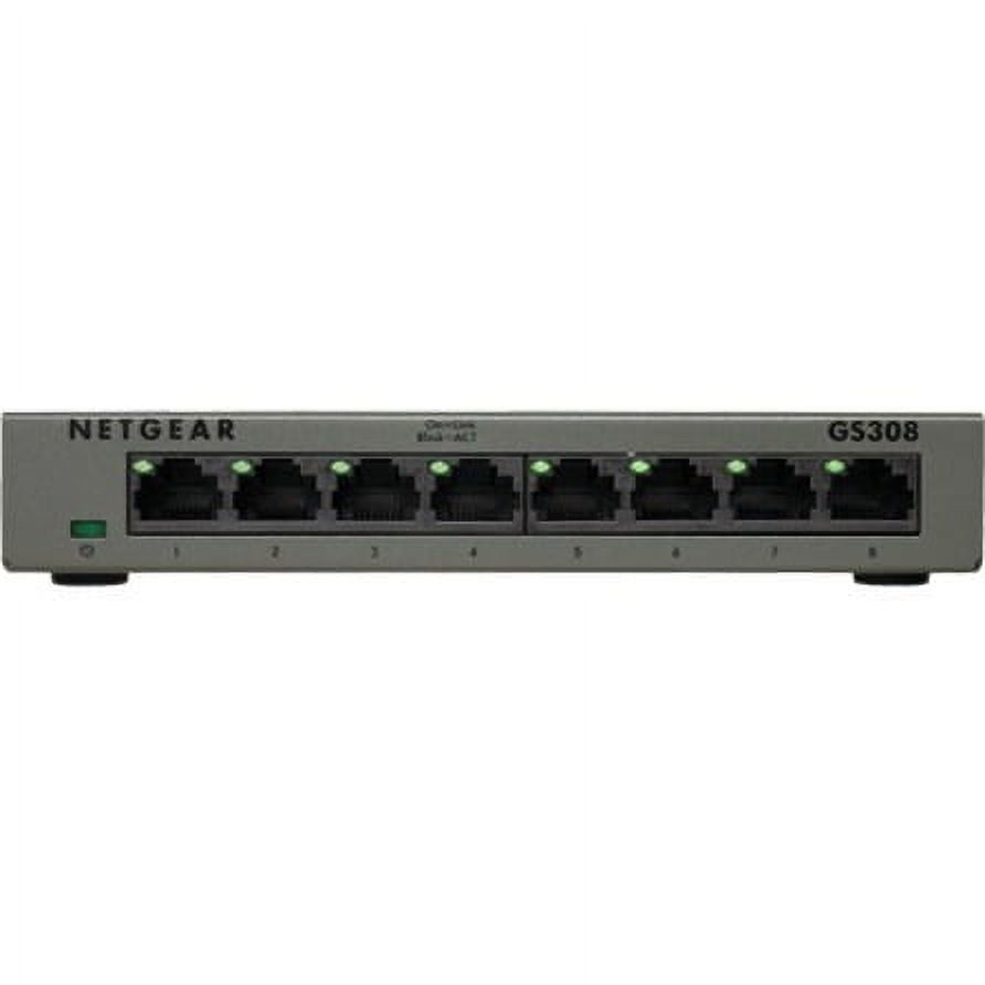NETGEAR 8-Port Gigabit Ethernet Unmanaged Switch (GS308) - Home Network Hub, Office Ethernet Splitter, Plug-and-Play, Silent Operation, Desktop or Wall Mount