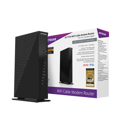 NETGEAR - Dual-Band AC1750 Router with 16 x 4 DOCSIS 3.0 Cable Modem - Black