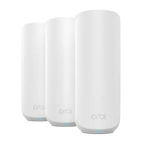 NETGEAR Orbi 260 Series Dual-band WiFi 7 Mesh Network System for Home (RBE263) Wireless Router + 2 Extenders, Security Features, 3.6 Gbps, Covers 5,000 Sq. ft., 70 Devices, 2.5GB Internet Port