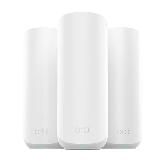 NETGEAR Orbi 360 Series Dual-band WiFi 7 Mesh Network System for Home (RBE363) Wireless Router + 2 Extenders, Security Features, 5 Gbps, Covers 6,000 sq. ft., 70 Devices, 2.5GB Internet Port, BE500