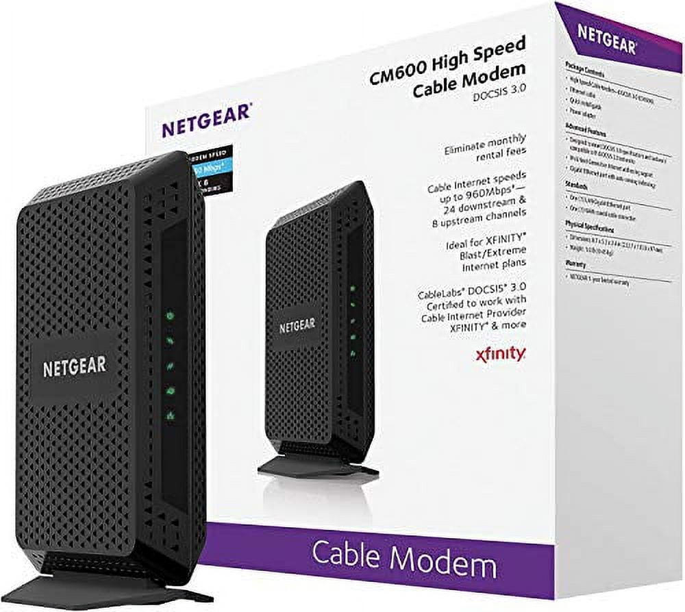 NETGEAR Cable Modem CM600 Compatible with Cable Providers Including