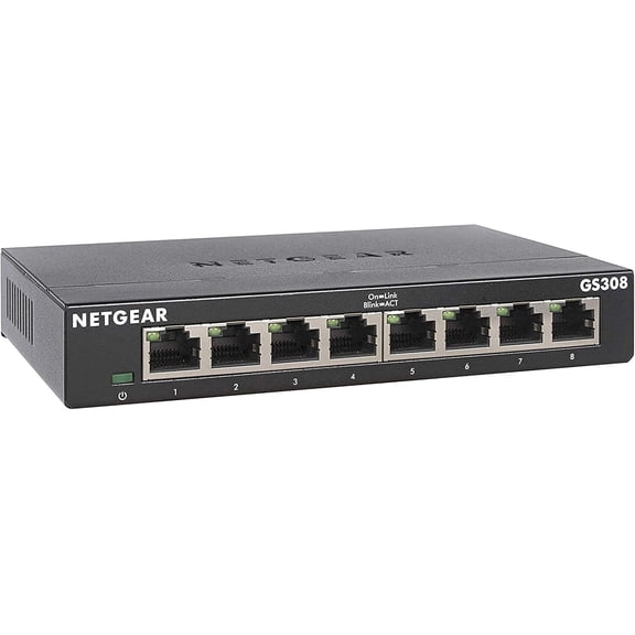 NETGEAR Ethernet Splitter 8-Port Gigabit Unmanaged Home Network Switch (GS308)