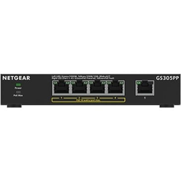 Netgear GS305PP-100NAS 5-Port Gigabit Ethernet SOHO Unmanaged Switch with 4-Ports PoE+ (83W)