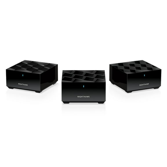 NETGEAR Nighthawk Whole Home Mesh WiFi 6 System (MK73S) - Security Features, AX3000 Wireless Speed (Up to 3.0 Gbps), Router + 2 Satellite Extenders, Covers up to 4,500 sq. ft., 25 Devices