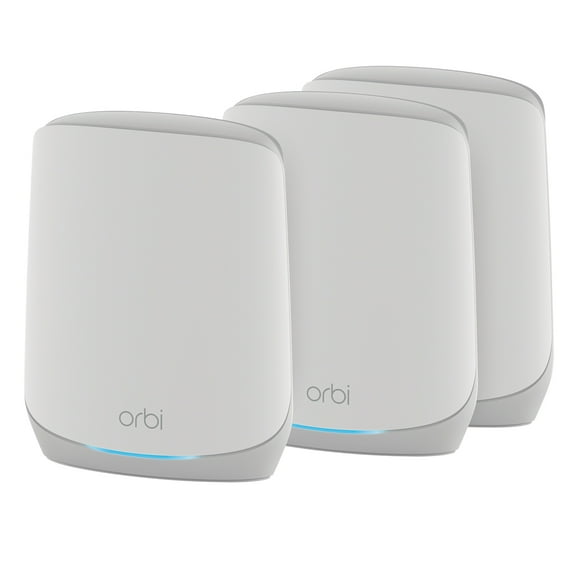 NETGEAR Orbi Whole Home Tri-Band WiFi 6 Mesh Network System (RBK753P)  Router with 2 Satellite Extenders  Security Features - Coverage up to 7,500 sq. ft., 75 Devices - AX5200 (Up to 5.2Gbps)