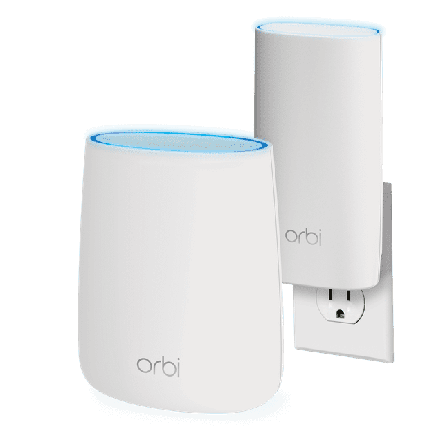 NETGEAR - Orbi RBK20W AC2200 Tri-band WiFi Mesh System with Router and Wall Plug Satellite Extender