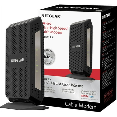 NETGEAR Ultra-High Speed Cable Modem DOCSIS® 3.1 for XFINITY® from Comcast, Spectrum® & Cox® (CM1000-100NAS)