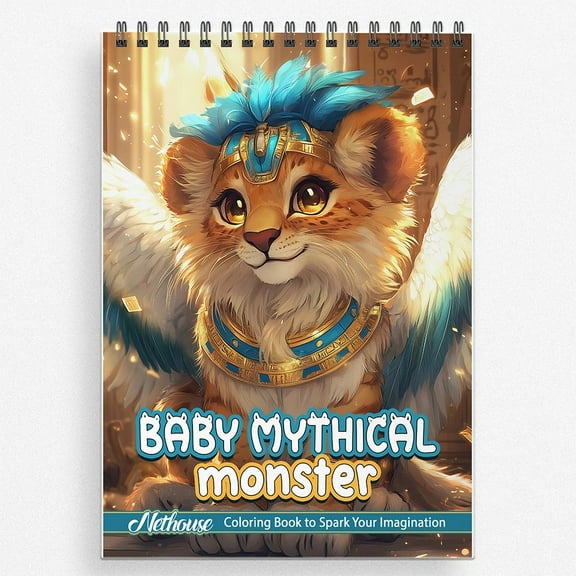 Baby Mythical Monster Coloring Book for Adults to Relax and Unwind, Spiral Bound, Soft Cover