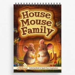 NETHOUSE House Mouse Family Coloring Book For Adults Relaxation & Stress Relief, 30 Coloring Pages of House Mouse Families, Cozy Home Scenes, Tiny Adventures, and Whimsical Domestic Life