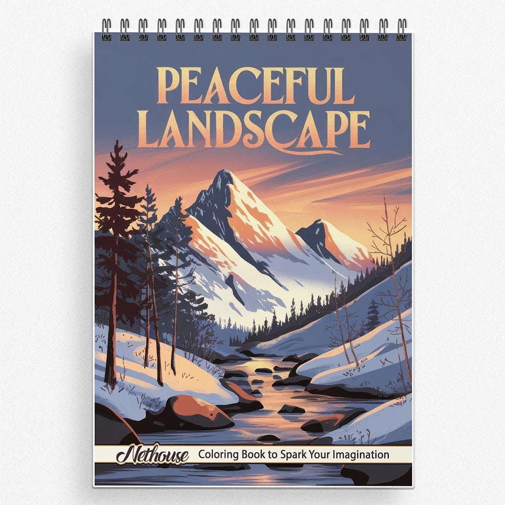 NETHOUSE Peaceful Landscape Coloring Book For Adults Relaxation ...