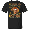 thumbnail image 1 of NETHOUSE Women's Birthday T-Shirt - September Girl with Bold Personality and Attitude Quote - Gold Lip Graphic Tee - Cotton Blend - Sizes S to 5XL, 1 of 4