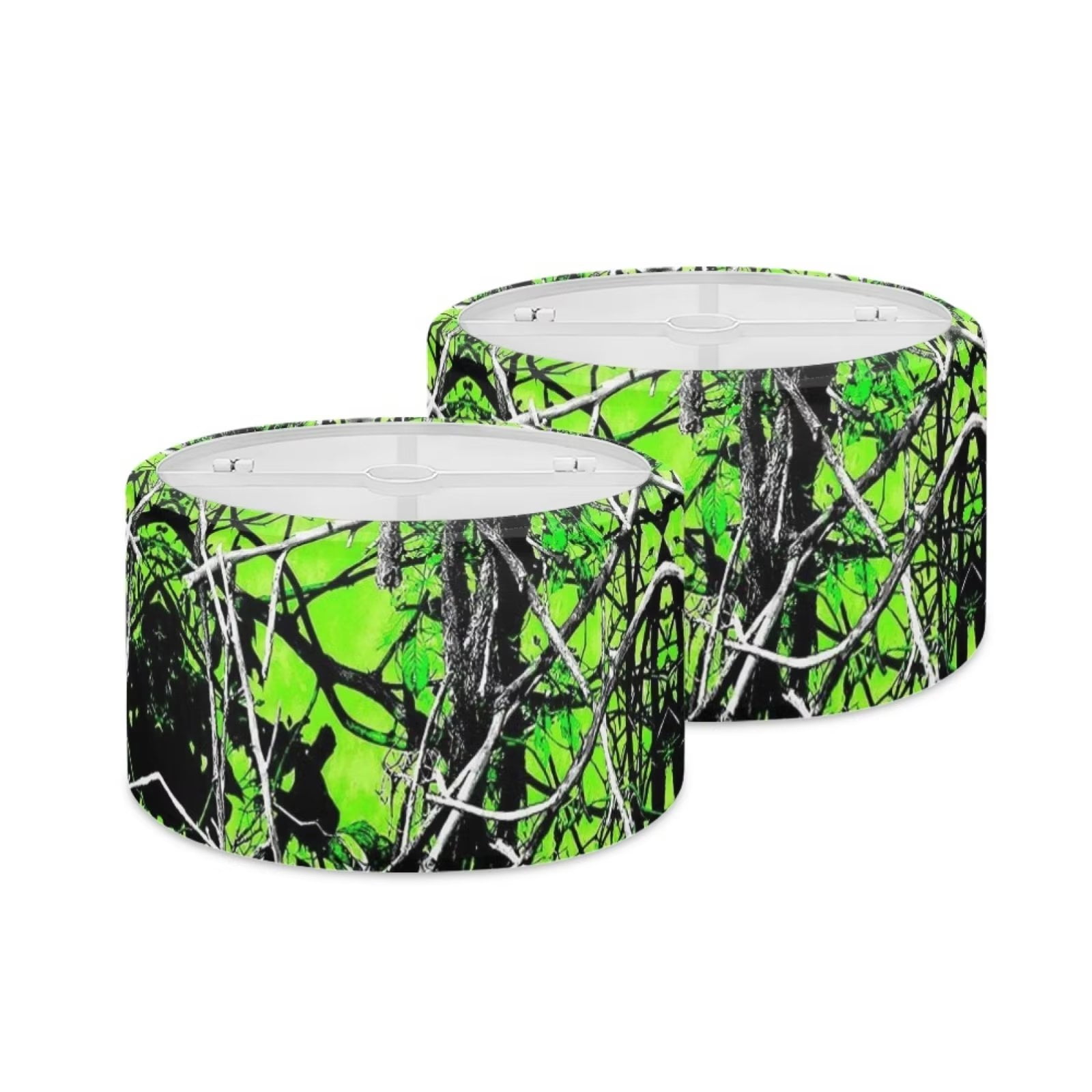 NETILGEN 2 Pack Set Forest Branch Leaves Print Lamp Shade Replacement