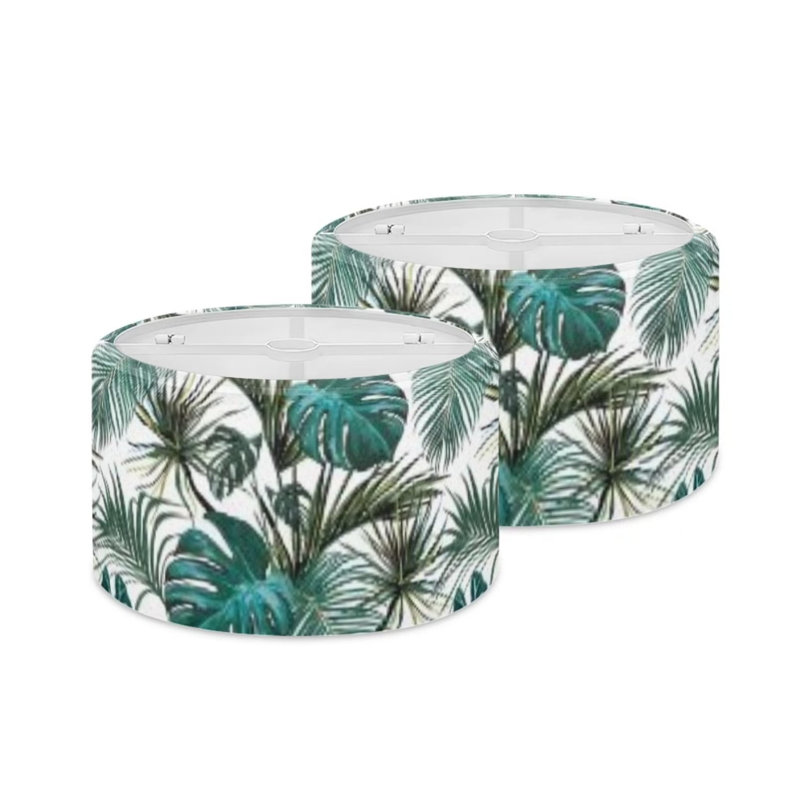 NETILGEN 2 Pack Set Green Leaves Pattern Lamp Shade Replacement Cover