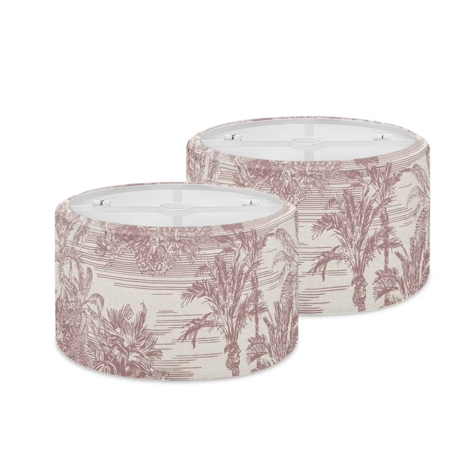 NETILGEN Beach Coconut Tree Print Lamp Shades Set of 2 Medium, Easy