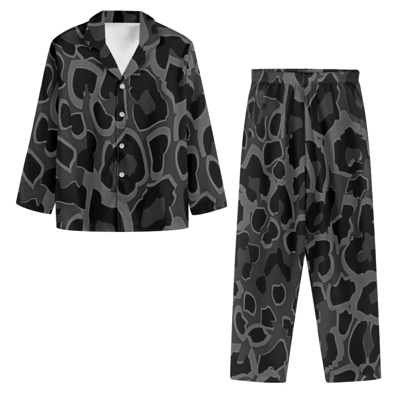netilgen-black-leopard-print-lightweight-button-up-pj-shirt-women-comfy
