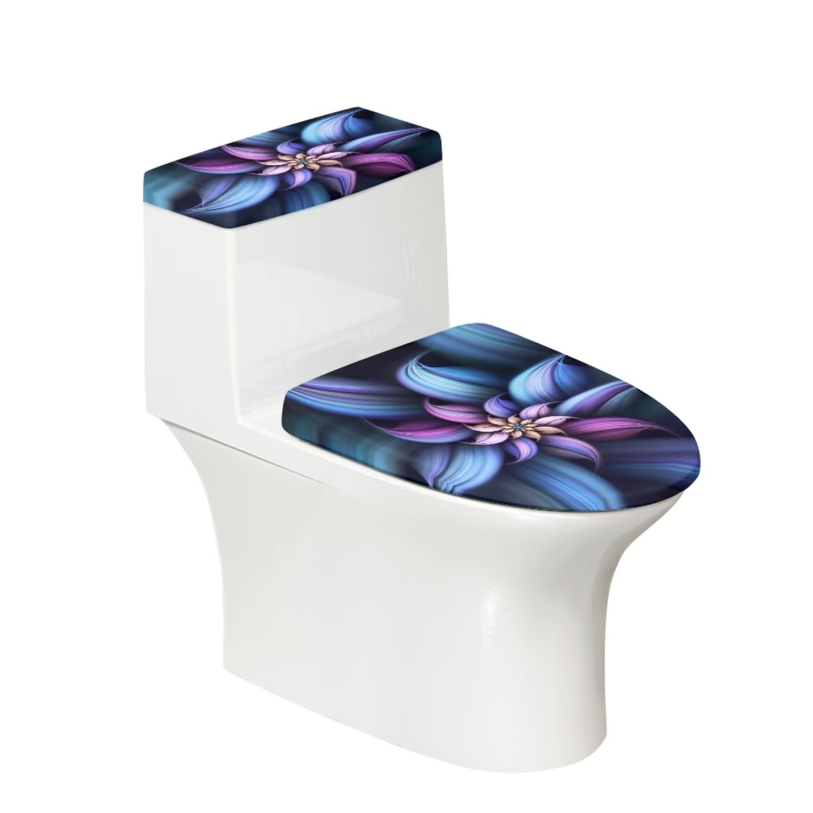 NETILGEN Blue Retro Flower Toilet Seat Lid Covers for Bathroom & Toilet