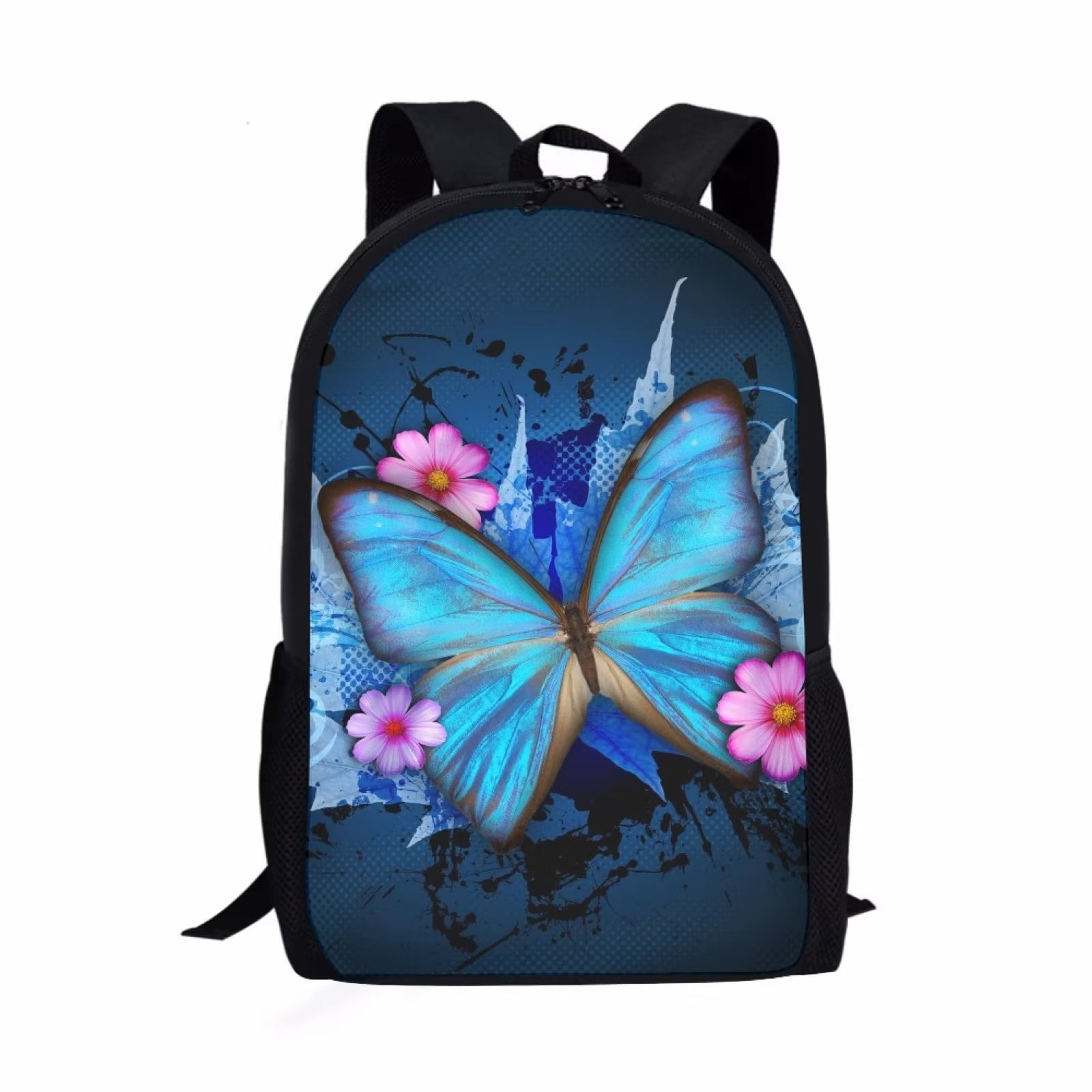 NETILGEN Butterfly Sunflower School Backpack Little Kids School