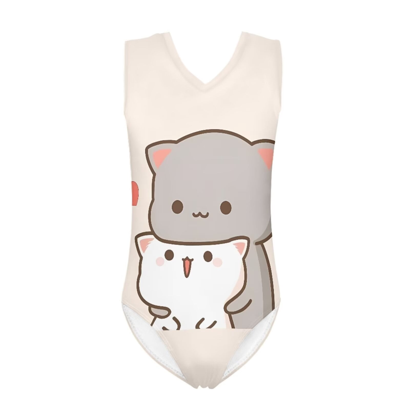 Nautinati Girls' Asymmetric Off-shoulder Cat Printed Playsuit with Tassel & Scallop Details