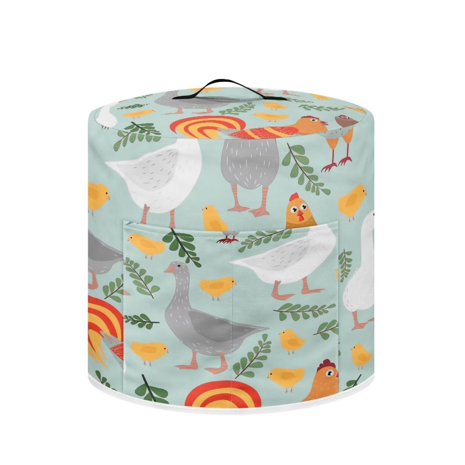 NETILGEN Dust Cover For 3/6/8 Quart Rice Cooker & Air Fryer - Round Protective Cover With Pocket, Chicken Pattern