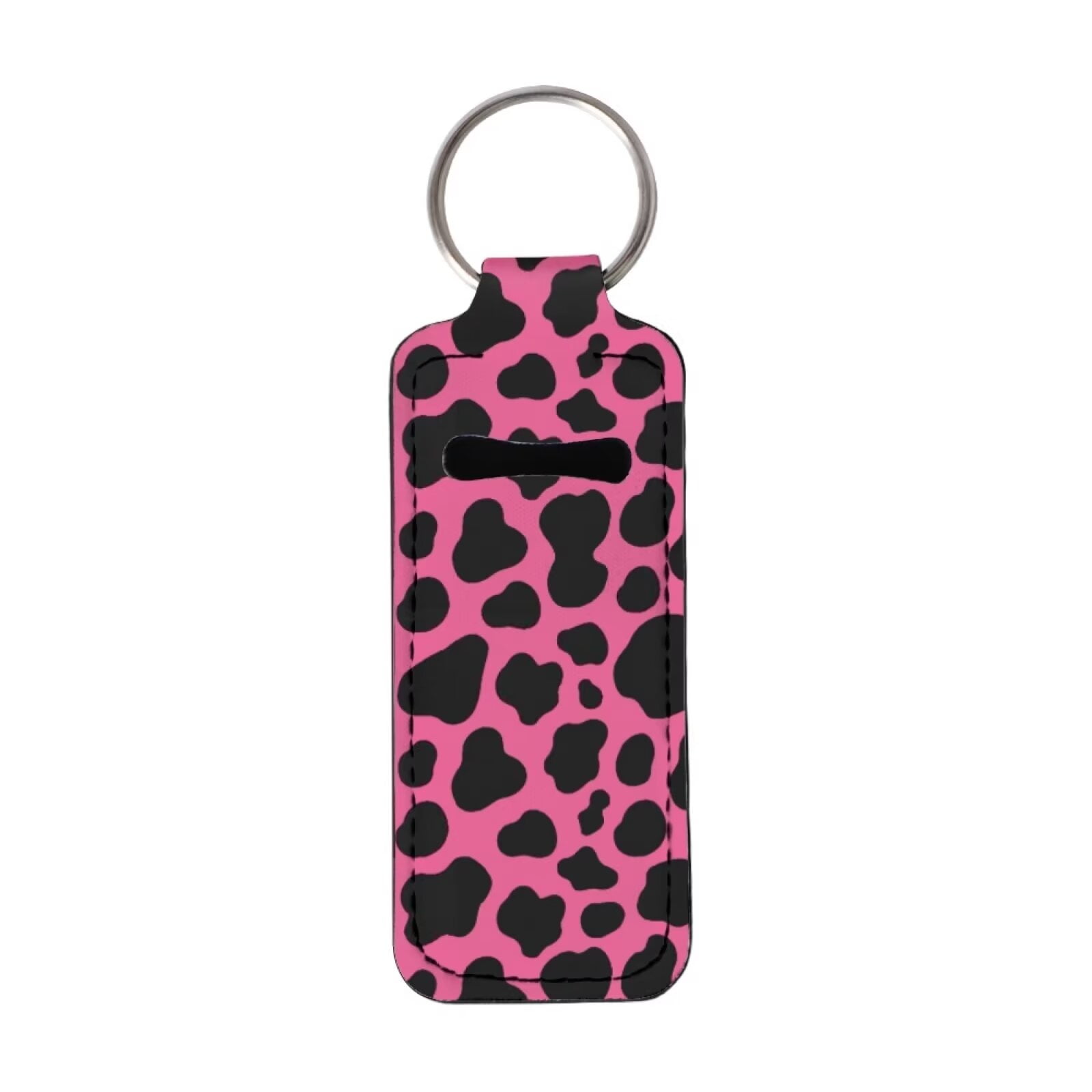NETILGEN Delicate Leopard Print Chapstick Holder Keychain Pink, Keep