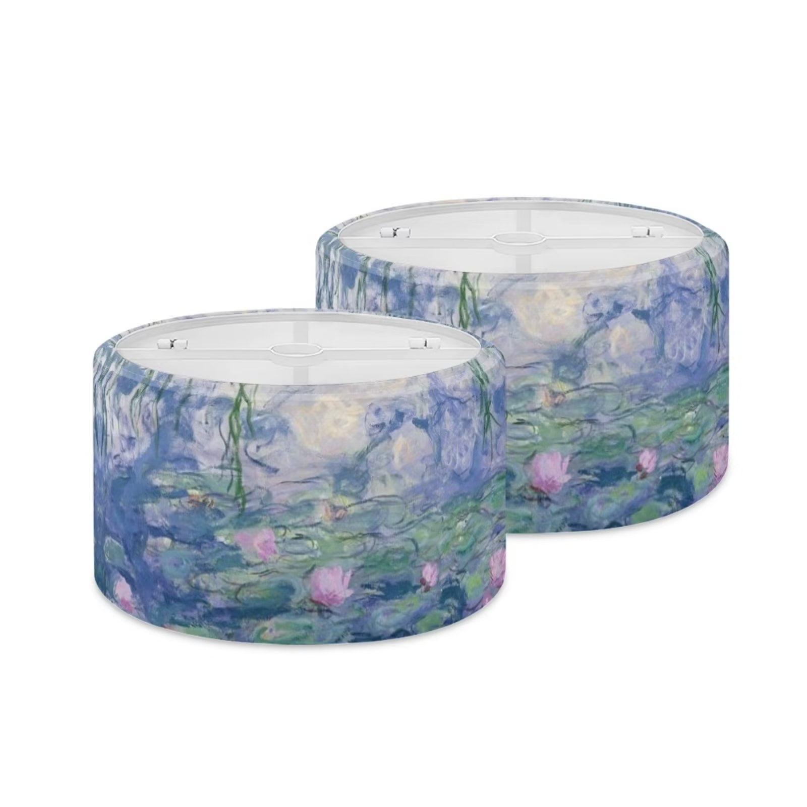 NETILGEN Firm Lamp Shade Dust Covers with Van Gogh Water Lotus, Simple