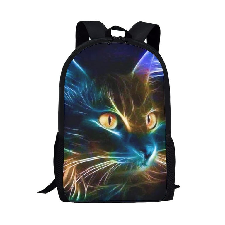 NETILGEN Black Cat Pattern School Backpack Little Boys School Bag for  Primary School Students Lasting Use Chest Strap Satchel with 2 Sides  Pockets