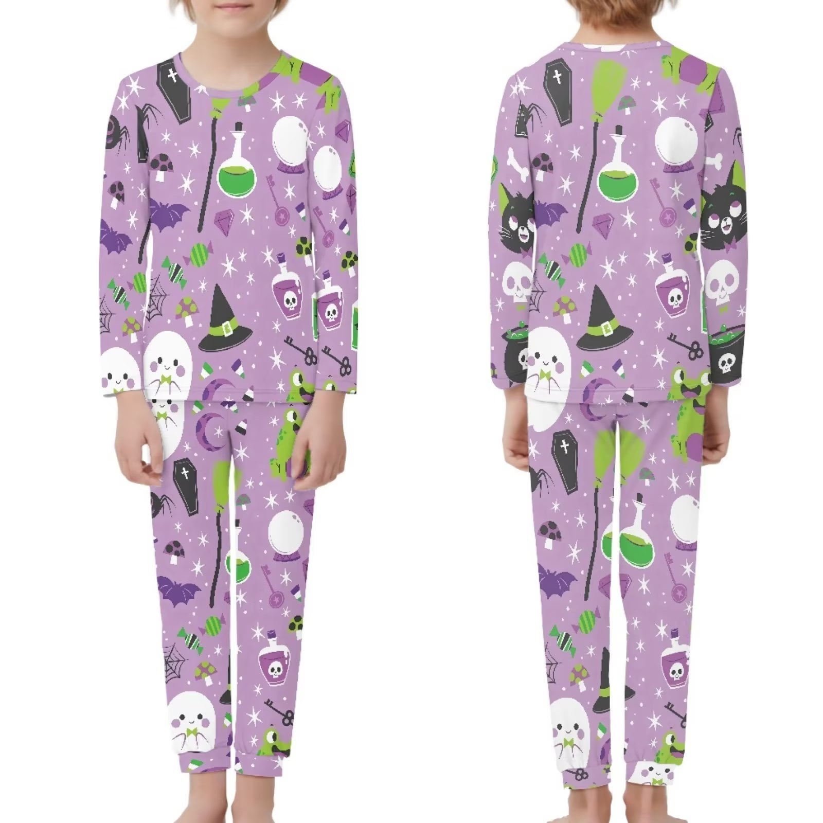 NETILGEN Halloween Wich Hats Lightweight Thermal Pajamas for Teens