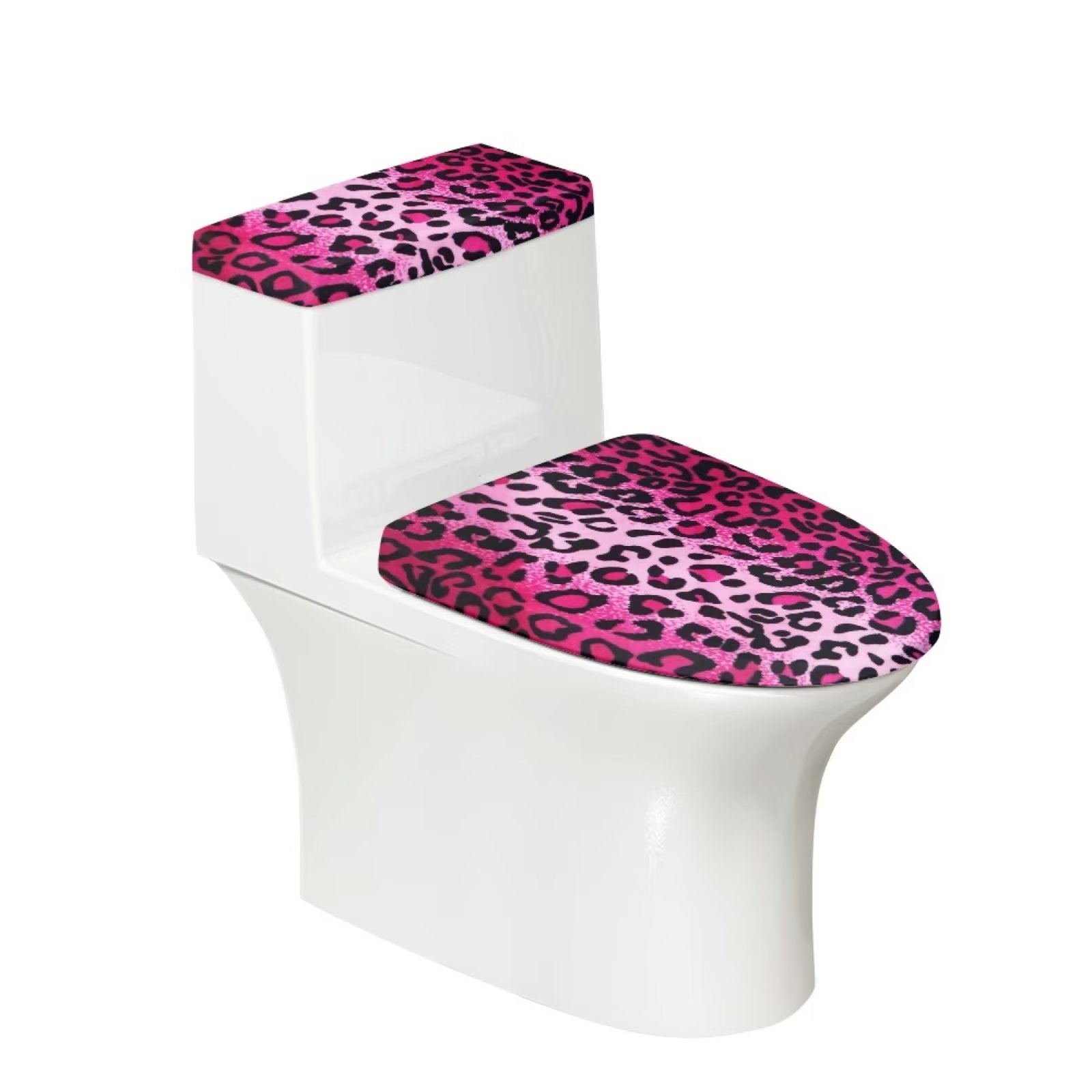 NETILGEN Red Leopard Print StainPrevention Toilet Tank Cover Lid