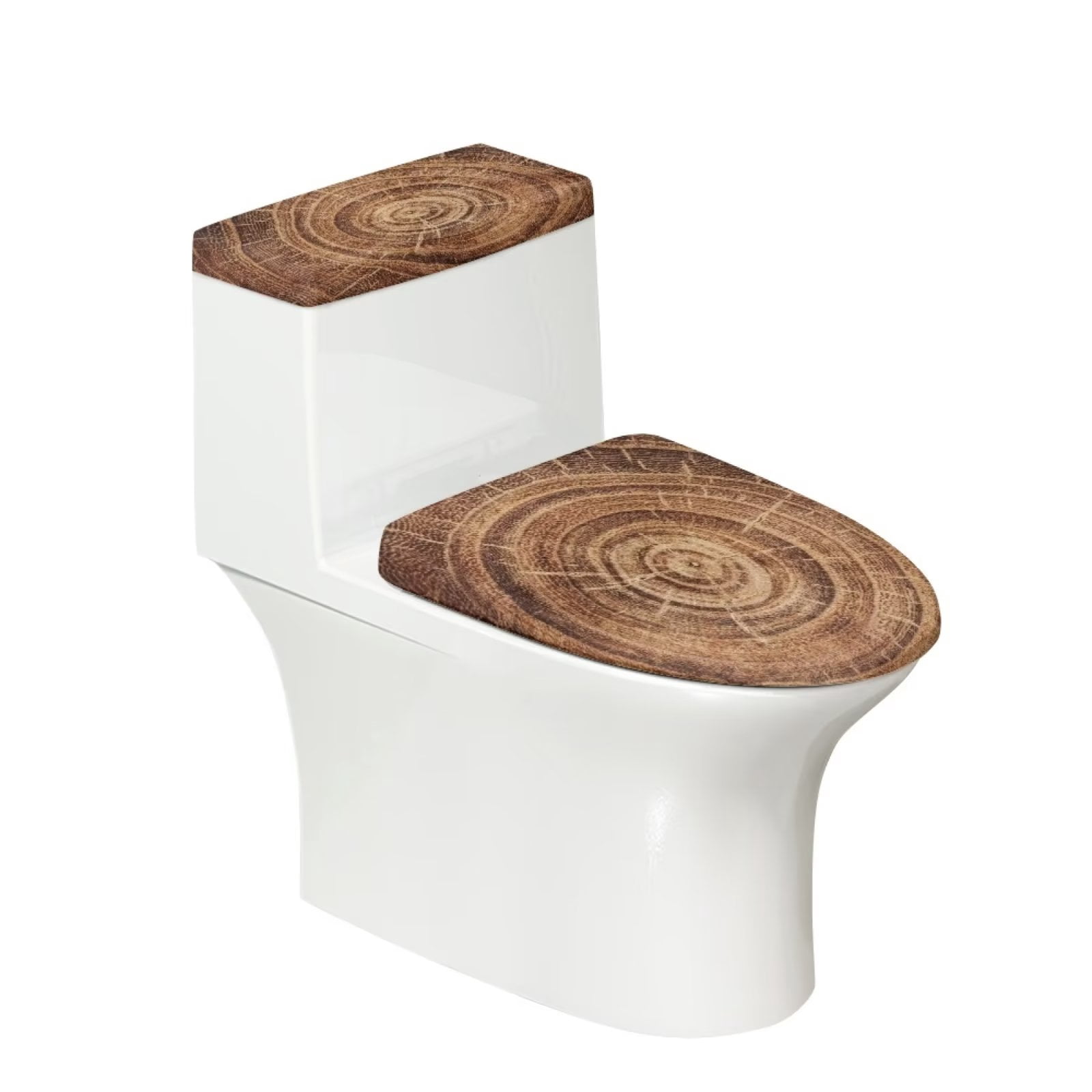 NETILGEN Toilet Seat And Tank Lid Covers for Bathroom Set with Wooden