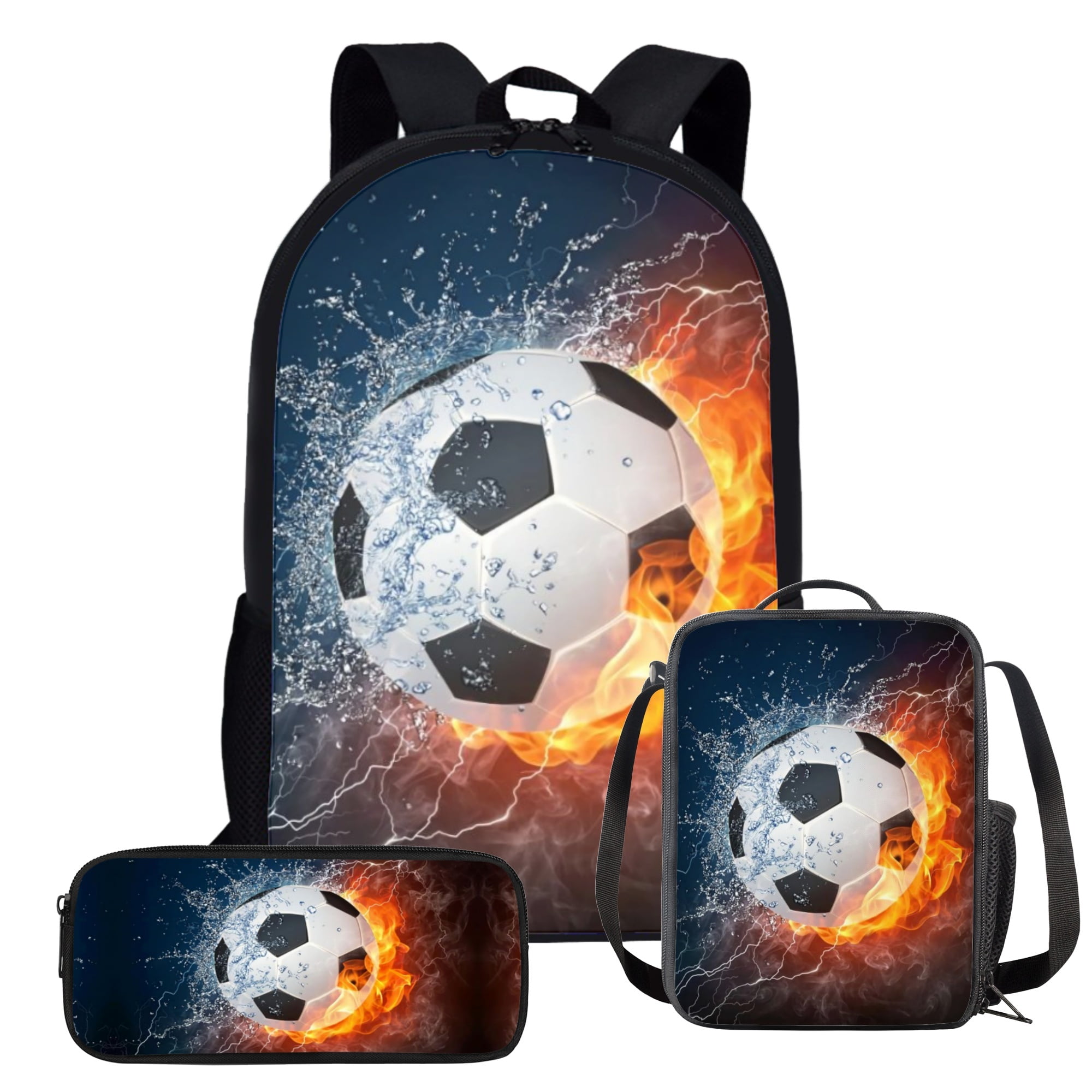  Custom Soccer Ball Football Lunch Box for Boys Girls  Personalized Name Insulated Lunch Bag Kids Cooler Tote Reusable School  Picnic: Home & Kitchen