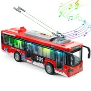 NETNEW 1:16 MTA Electric Hybrid Transit Bus Toys for Boys 3-6 Years with Sounds and Lights Kids