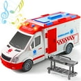 thumbnail image 1 of NETNEW Ambulance Toy Car with Light & Siren Sound Effects - Friction Powered Wheels & LED Lights Toys for Boys 3-6 Years, 1 of 7